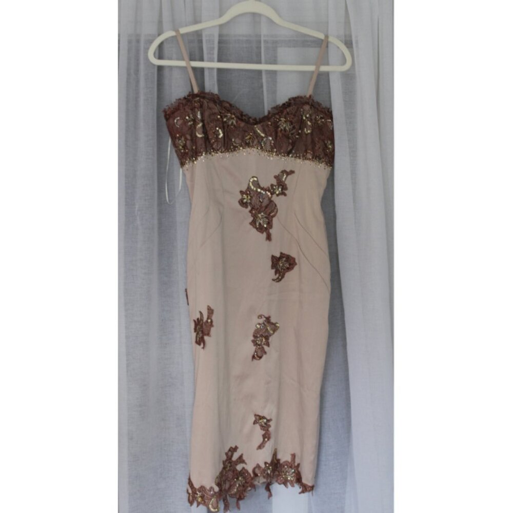 Julian Joyce by Mandalay Square Neck Knee-Length Dress – Women’s Size M